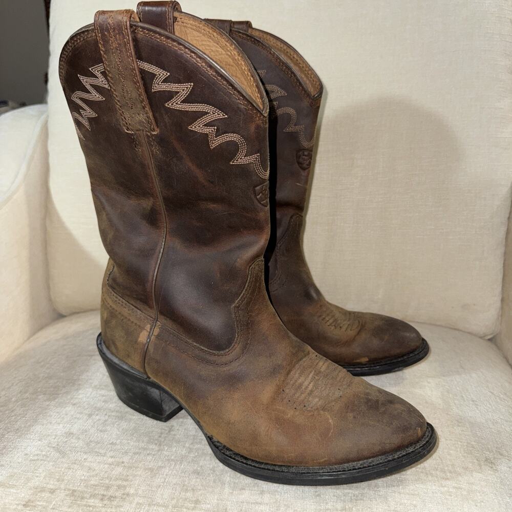 Ariat Western Boots Mens 9 D Pull On Sedona Cowboy Leather Riding Rodeo Ranch